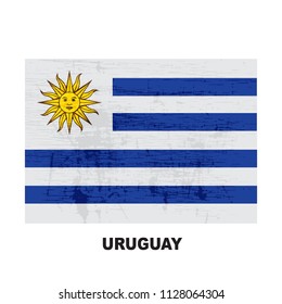 Uruguay flag isolated on white background. Oriental Republic of Uruguay national symbol. Flat design collection.