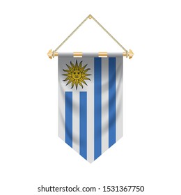 The Uruguay flag isolated on the white background.