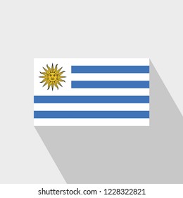 Uruguay flag Long Shadow design vector