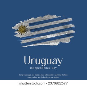 Uruguay Flag Made of Glitter Sparkle Brush Paint Vector, Celebrating Uruguay Independence Day.
