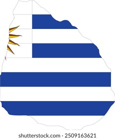 Uruguay Mapa con la bandera, Mapa de Uruguay con la bandera, Mapa de Country, Mapa de Uruguay con la bandera, Bandera de la nación Uruguay