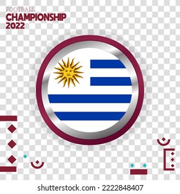 bandera uruguay nación 3d vector de efecto con fondo de color aislado