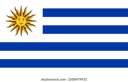 Uruguay flag national material design