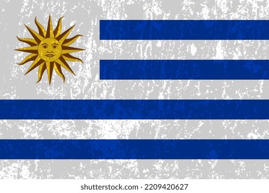 Uruguay flag, official colors and proportion. Vector illustration.