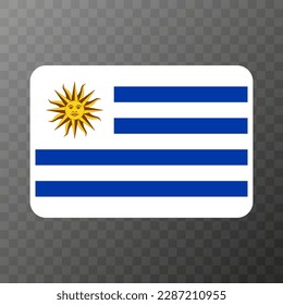 Uruguay flag, official colors and proportion. Vector illustration.
