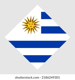 Uruguay flag, official colors. Vector illustration.