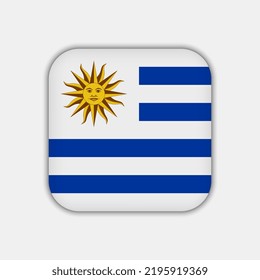 Uruguay flag, official colors. Vector illustration.