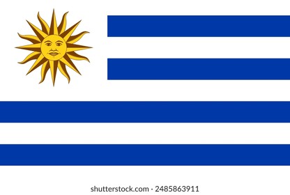 Uruguay flag official national flag isolated vector illustration