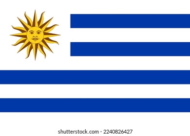 Uruguay flag. Official proportion. Correct colors. Vector illustration