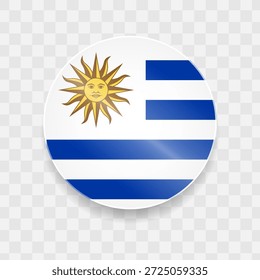 Bandera de Uruguay en vidrio brillante de Botón