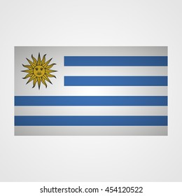Uruguay flag on a gray background. Vector illustration