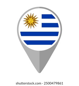 Uruguay Flag on Location Pin