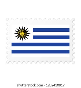 Uruguay flag on white background vector image