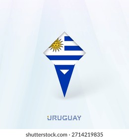 Uruguay Flag Pin Icon with Geometric Design. Vector illustration.