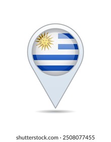 Uruguay - flag pin for map. Vector illustration.