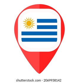 Uruguay flag pin marker navigation location map
