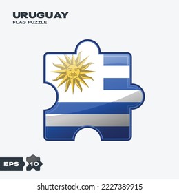Uruguay flag puzzle pieces. vector illustration isolated on a white background