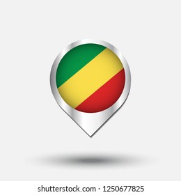 Uruguay Flag Round Pin Icon. Vector icon.
