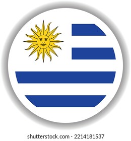 Uruguay Flag Round Shape Vector