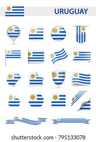 Uruguay Flag Set - Vector Illustration