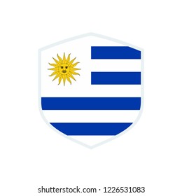 Uruguay flag. Uruguay shield flag.