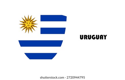 Uruguay Flagge in Schildform (Badge)