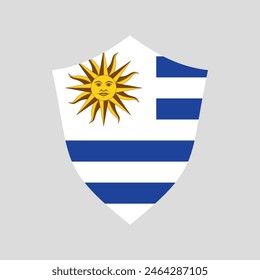 Uruguay Flag in Shield Shape Frame