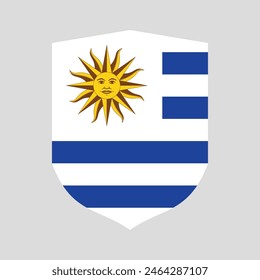 Uruguay Flag in Shield Shape Frame