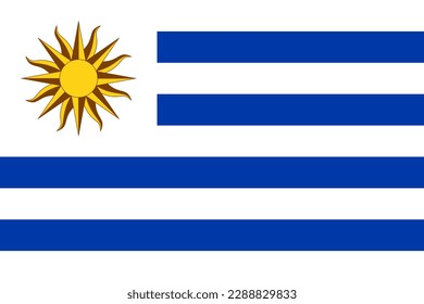 Ilustración simple de la bandera uruguaya para el día de la independencia o las elecciones