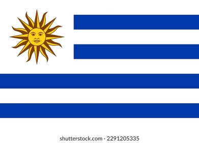 Uruguay flag simple illustration for independence day or election