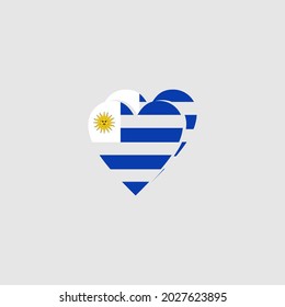 Bandera uruguaya simple forma de amor moderno