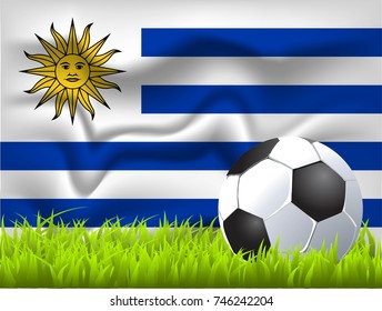Uruguay flag and soccer ball