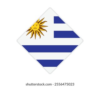 Uruguay flag square shaped. vector