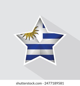 Uruguay Flag Star Shape Icon