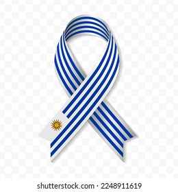 Ilustración vectorial de banda de la bandera uruguaya en una imagen vectorial de fondo transparente (PNG).
