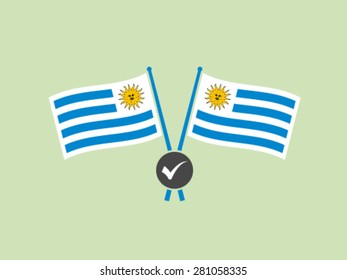 Uruguay Flag Symbol Emblem Check Certification