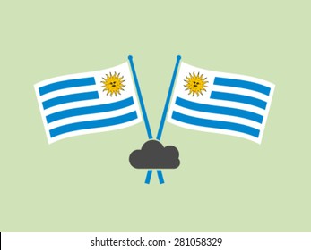 Uruguay Flag Symbol Emblem Cloud Computing