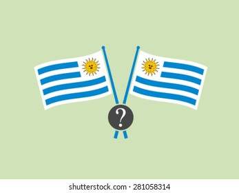 Uruguay Flag Symbol Emblem Question Mark