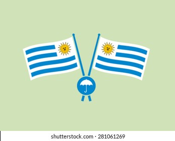 Uruguay Flag Symbol Emblem Umbrella Protection