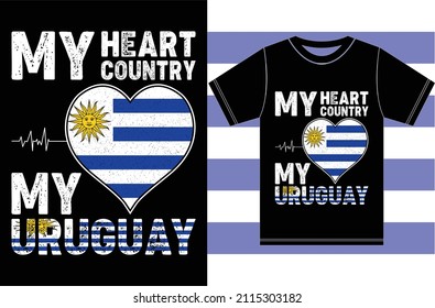 Uruguay  Flag T-shirt Design.Typography Vector Design.
