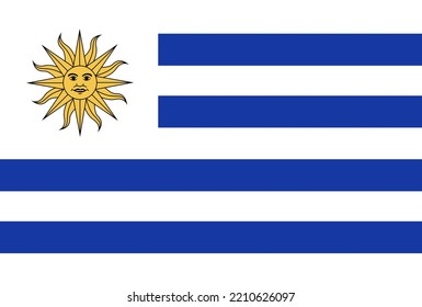 Uruguay flag vector flat illustration  