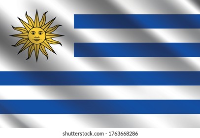 Uruguay flag vector illustration. Accurate dimensions, elements proportions and colors.