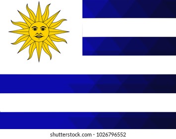 Uruguay Flag vector illustration. Uruguay Flag. National Flag of Uruguay. Mosaic flag. Vector