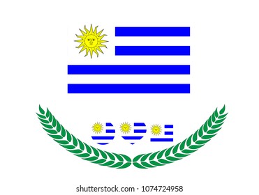 Uruguay Flag vector illustration. Uruguay Flag. National Flag of uruguay on white background