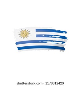 Uruguay-Flagge, Vektorgrafik auf weißem Hintergrund