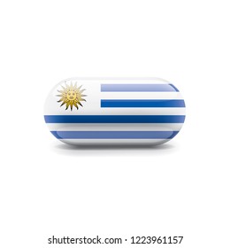Uruguay flag, vector illustration on a white background.