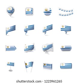Uruguay flag, vector illustration on a white background.