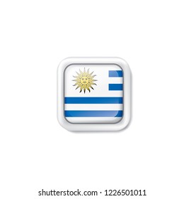 Uruguay flag, vector illustration on a white background.