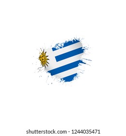 Uruguay flag, vector illustration on a white background.