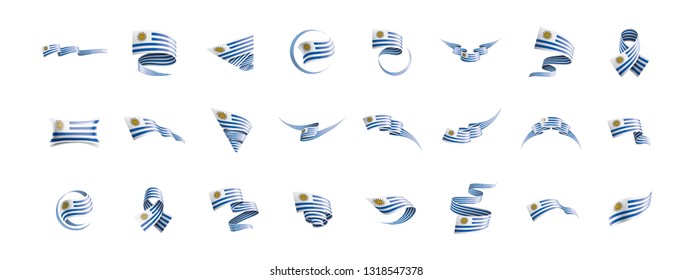 Uruguay flag, vector illustration on a white background.